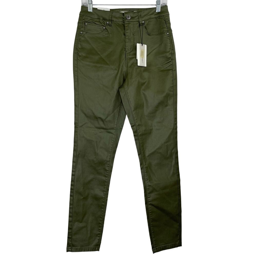 A loves a dark olive high-rise ankle skinny jeans waxy size 29 NWT